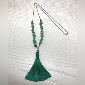✨Handmade Amazonite Necklace & Handmade Green Tassel